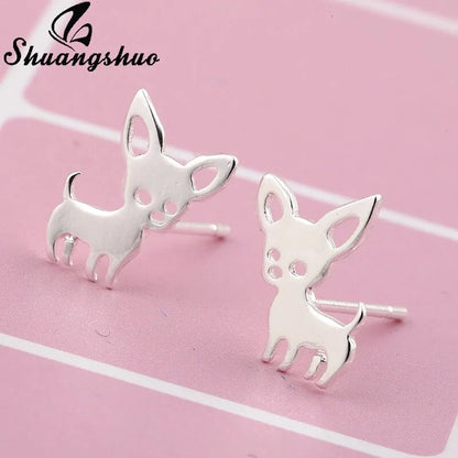 Stainless Steel Chihuahua Earrings WEM Support (www.WEM.support)