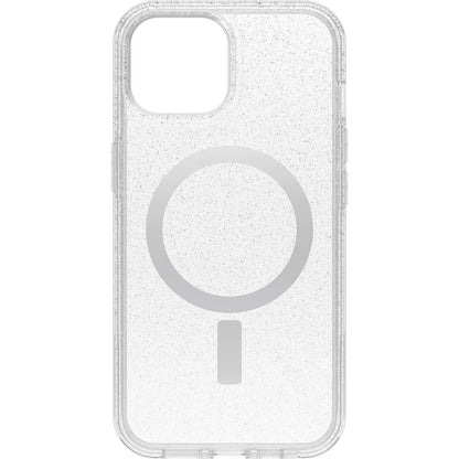 OtterBox iPhone 15, iPhone 14, and iPhone 13 Symmetry Series Clear Case - Stardust (Clear/Silver), Snaps to MagSafe, Ultra-Sleek, Raised Edges Protect Camera & Screen