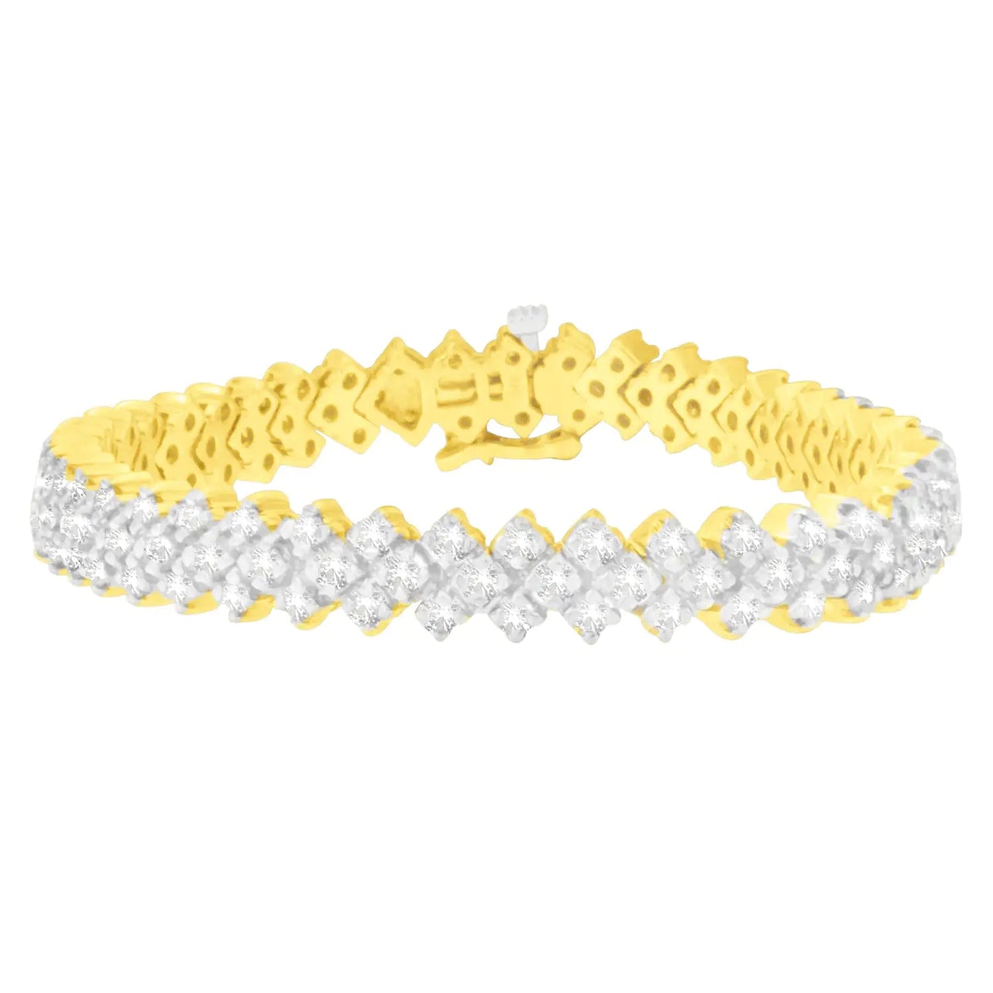 Pulseira de Diamantes em Ouro Amarelo 14K (4.00 cttw, Cor I-J, Clareza I1-I2) WEM Support (www.WEM.support)