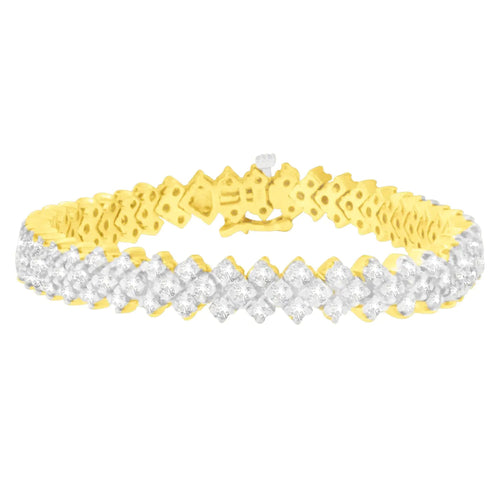 Pulseira de Diamantes em Ouro Amarelo 14K (4.00 cttw, Cor I-J, Clareza I1-I2) WEM Support (www.WEM.support)