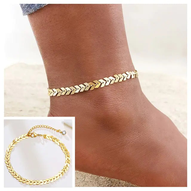 Adjustable Snake Chain Anklet for Women Girls WEM Support (www.WEM.support)