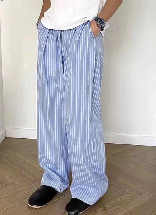 Korean Style Striped Drawstring Pants HejK.com