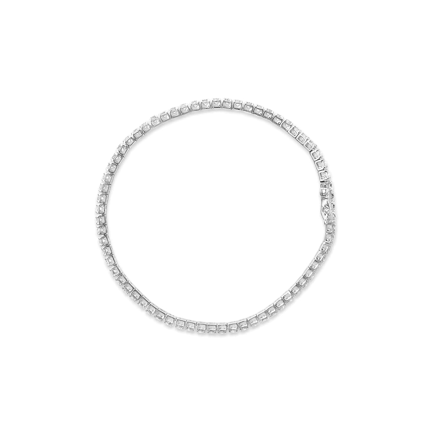 14K White Gold Lab Grown 4.00 Cttw Round Brilliant Cut Diamond Prong Set Classic Tennis Bracelet - 7" (F-G Color, VS2-SI1 Clarity) WEM Support (www.WEM.support)