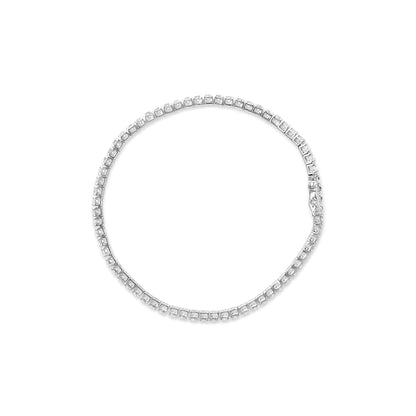 14K White Gold Lab Grown 4.00 Cttw Round Brilliant Cut Diamond Prong Set Classic Tennis Bracelet - 7" (F-G Color, VS2-SI1 Clarity) WEM Support (www.WEM.support)