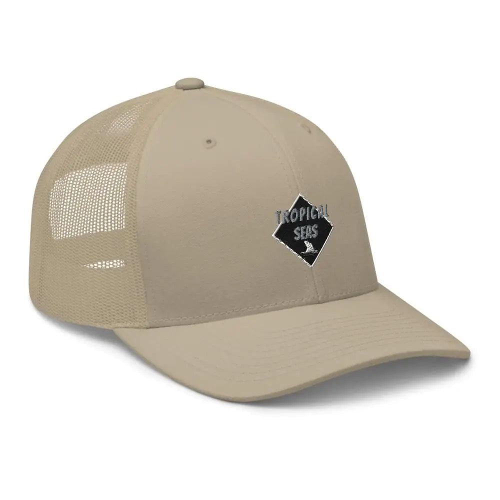 Tropical Seas Shark Fin Trucker Hat WEM Support (www.WEM.support)