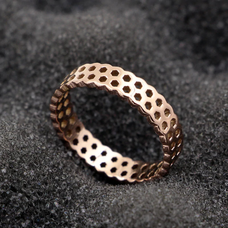 Honeycomb Ring - Rose Gold WEM Support (www.WEM.support)