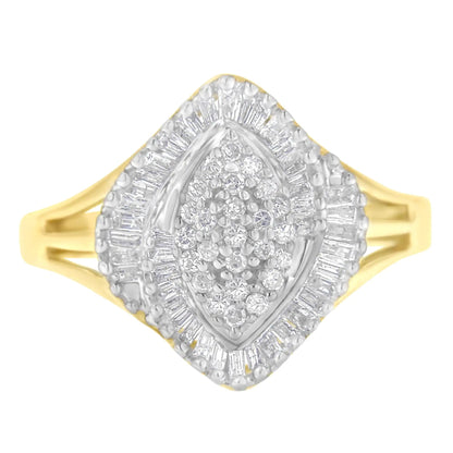 10K Yellow Gold Diamond Cocktail Ring (1/2 Cttw, J-K Color, I2-I3 Clarity) WEM Support (www.WEM.support)