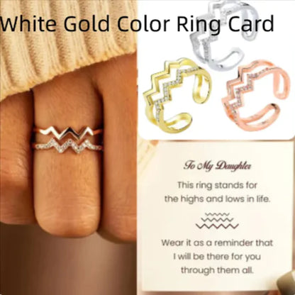 Adjustable Copper Heart Diamond Ring