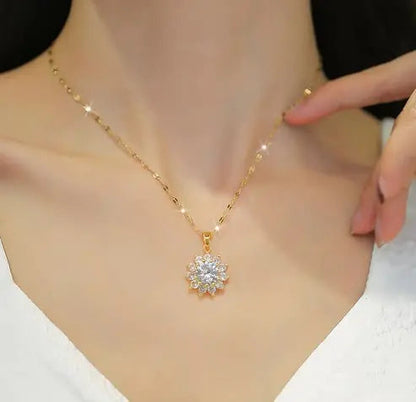 Crystal Sunflower Necklace/Earrings WEM Support (www.WEM.support)