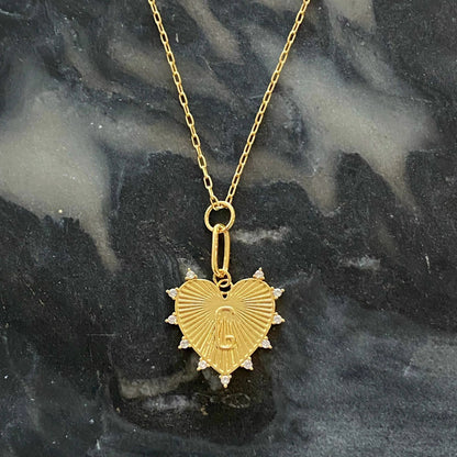 Clip Hanging Initial Heart Necklace WEM Support (www.WEM.support)