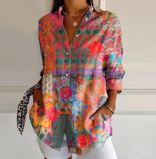 Joan Vintage Floral Print Blouse HejK.com Marketplace LLC