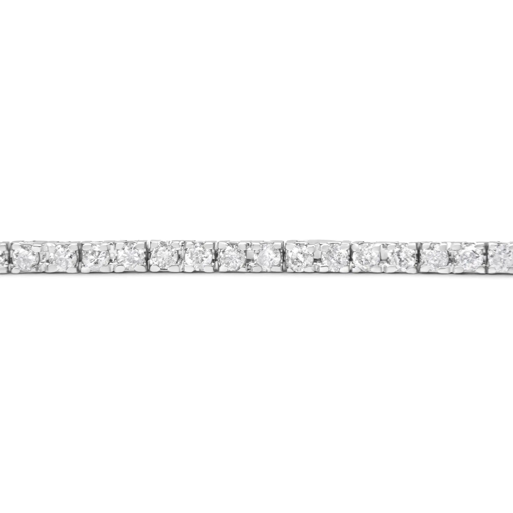 10K White Gold 2.0 Cttw Prong Set Round-Cut 7.25" Classic Lab Grown Diamond Tennis Bracelet (G-H Color, VS2-SI1 Clarity) WEM Support (www.WEM.support)