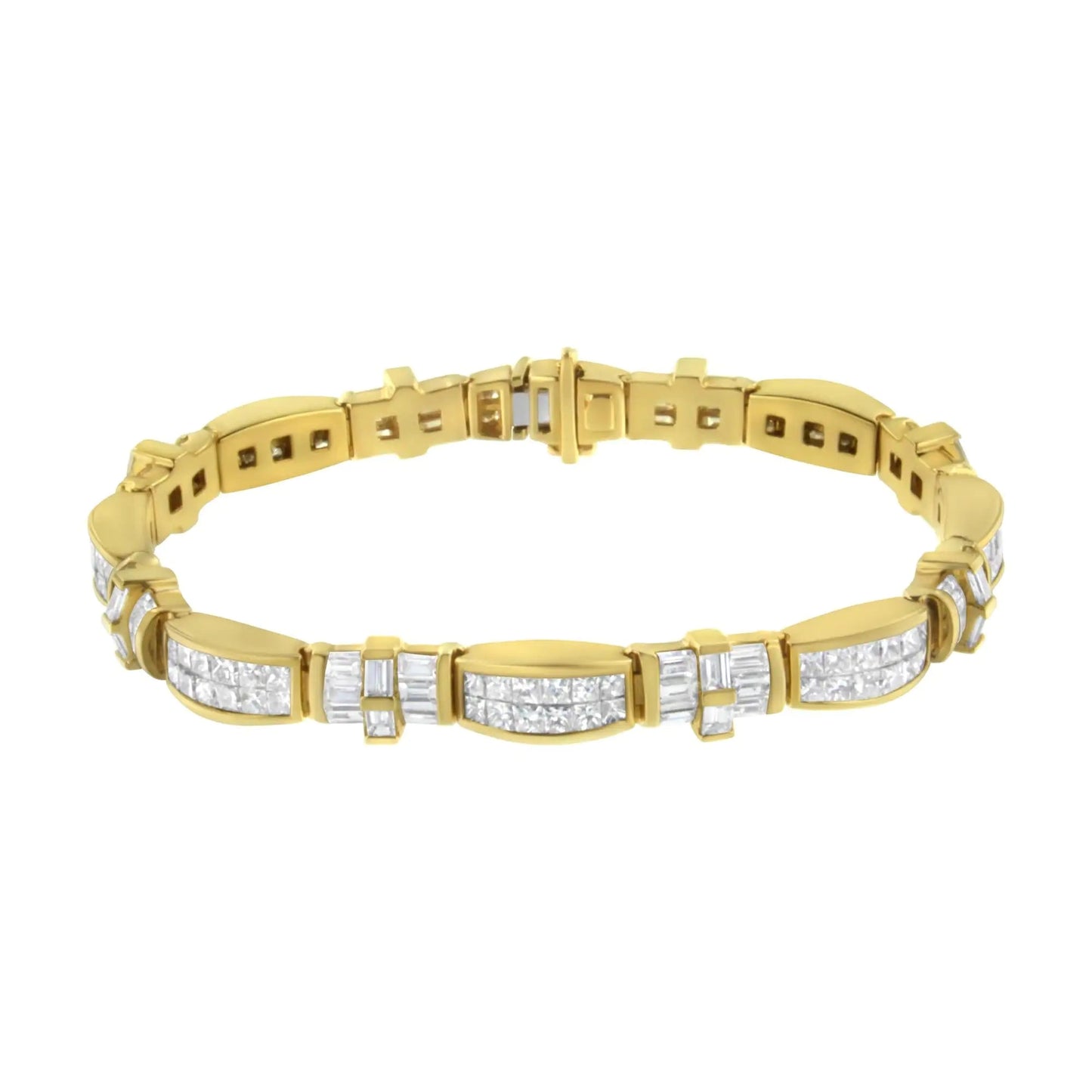 14K Yellow Gold Multi--Cut Diamond Ties of Love Eternity Bracelet(11.25 cttw,G-H Color,VS1-VS2 Clarity) WEM Support (www.WEM.support)