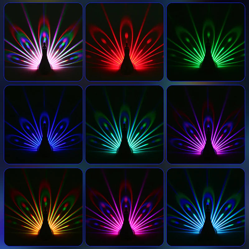 Peacock 3D Wall Lamp with Ambient Lighting WEM Support (www.WEM.support)