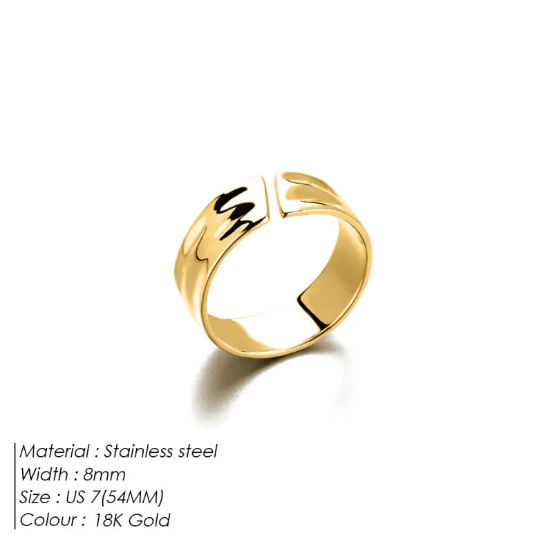 Irregular Concave-convex Special-interest Design Hollowed Smooth Opening Ring