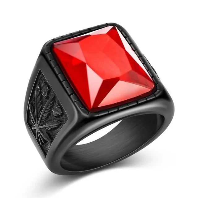 Punk Titanium Steel Valknut Signet Ring WEM Support (www.WEM.support)
