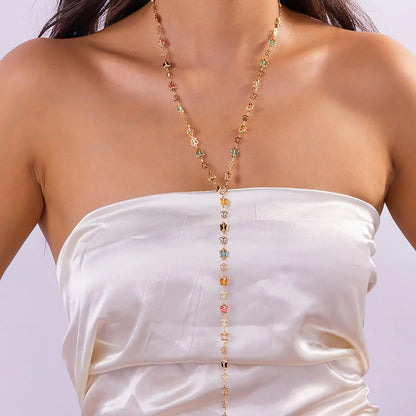 Color Artificial Crystal Necklace HejK.com