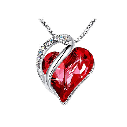 CrystalHeart Heart-Shaped Pendant Necklace WEM Support (www.WEM.support)