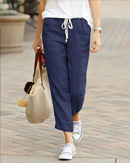 Women's Autumn Cotton Elastic Waist Pants WEM Support (www.WEM.support)