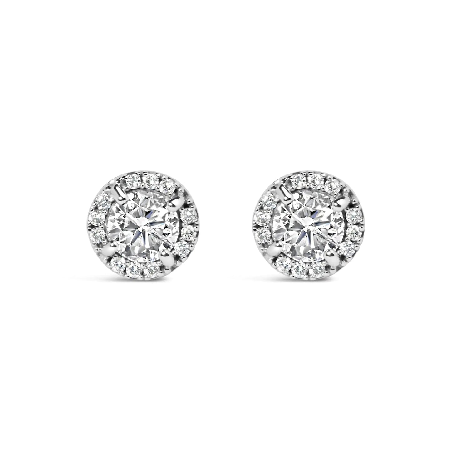 10K White Gold 1.00 Cttw Diamond Hidden Halo Stud Earring (H-I Color, I1-I2 Clarity) WEM Support (www.WEM.support)