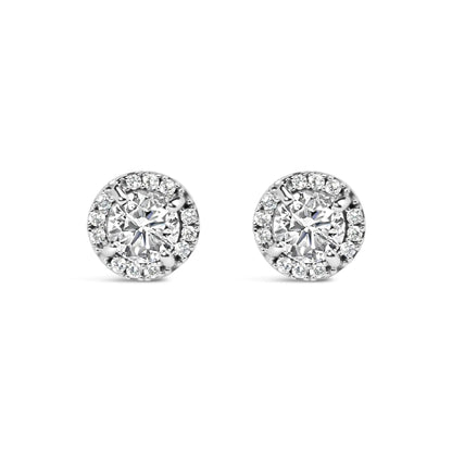 10K White Gold 1.00 Cttw Diamond Hidden Halo Stud Earring (H-I Color, I1-I2 Clarity) WEM Support (www.WEM.support)