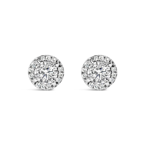 10K White Gold 1.00 Cttw Diamond Hidden Halo Stud Earring (H-I Color, I1-I2 Clarity) WEM Support (www.WEM.support)
