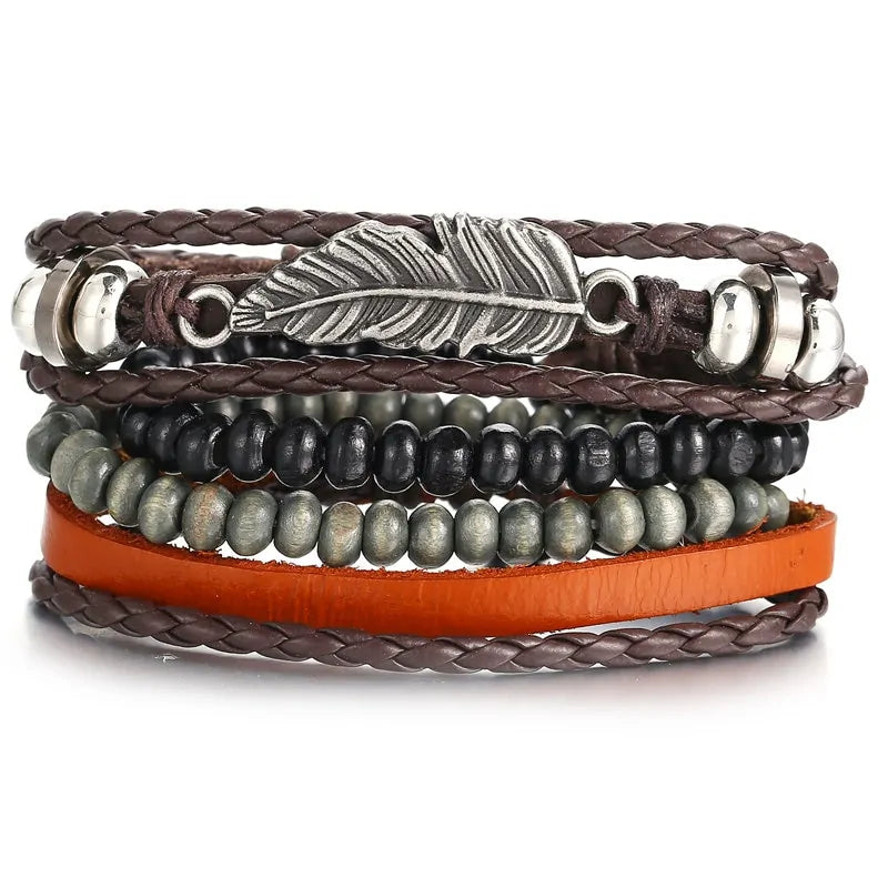 Multilayer Leather Bracelet WEM Support (www.WEM.support)