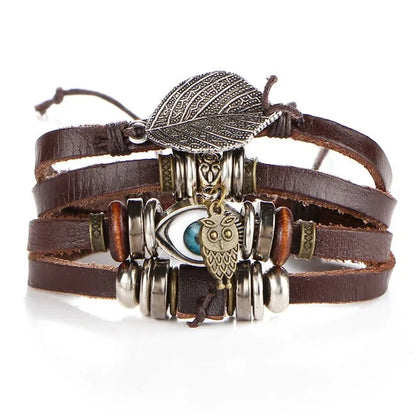 Multilayer Leather Bracelet WEM Support (www.WEM.support)