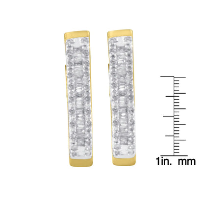 10k Yellow Gold Diamond Hoop Earrings (1 cttw, I-J Color, I1-I2 Clarity) WEM Support (www.WEM.support)