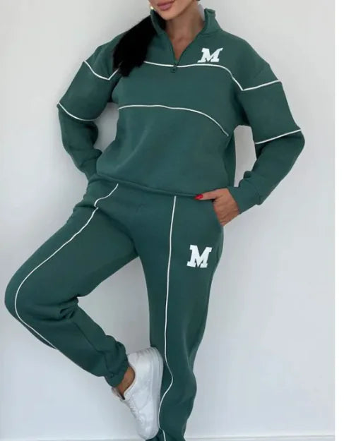 Womens 2 Piece Outfits Lounge Hoodless Pullover Sweatshirt Sweatsuit Sets Sweatshirt Baggy Fashion Sweatpants With Pockets WEM Support (www.WEM.support)