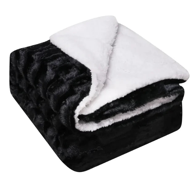 Thickened Flannel & Lamb Wool Double-Sided Blanket WEM Support (www.WEM.support)