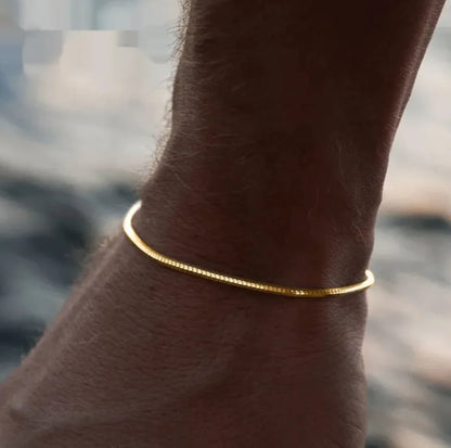 Octagonal Snake Bone Stainless Steel Bracelet HejK.com