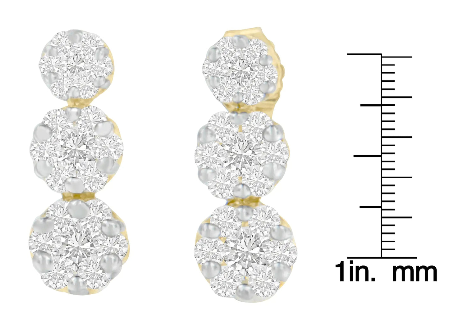 14K Yellow Gold 1 cttw Diamond Stud Earring (H-I, I1-I2) WEM Support (www.WEM.support)