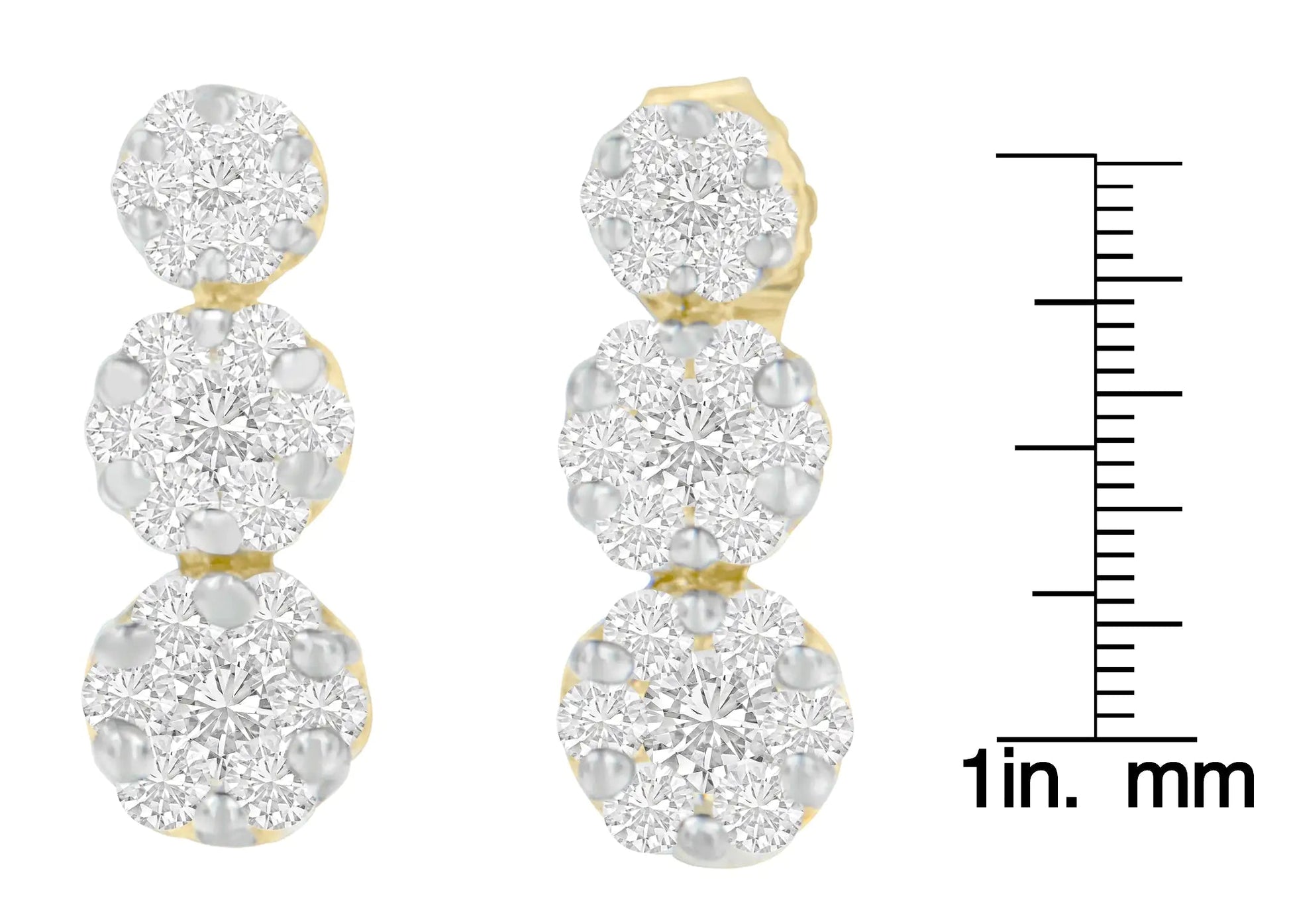 14K Yellow Gold 1 cttw Diamond Stud Earring (H-I, I1-I2) WEM Support (www.WEM.support)