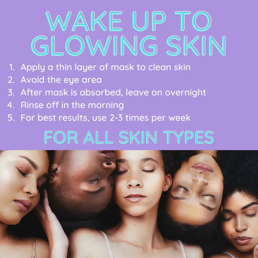 Overnight Hydrating Antioxidant Vitamin C Hyaluronic Acid Sleeping Facial Mask Large 4oz Size WEM Support (www.WEM.support)