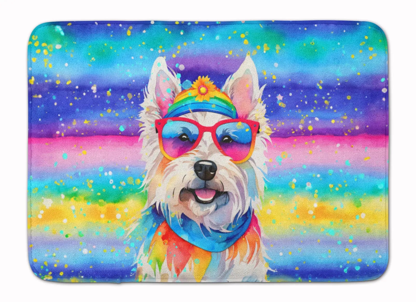 Westie Hippie Dawg Memory Foam Kitchen Mat WEM Support (www.WEM.support)