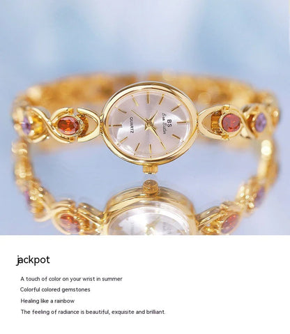 Oval Gemstone Luxury Watch HejK.com