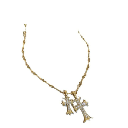 Women's Cross Pendant Sweater Necklace WEM Support (www.WEM.support)