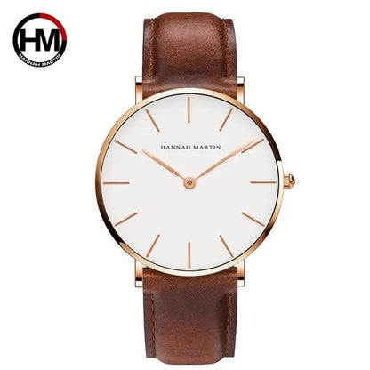 High-Quality Rose Gold Dial Leather Watch WEM Support (www.WEM.support)