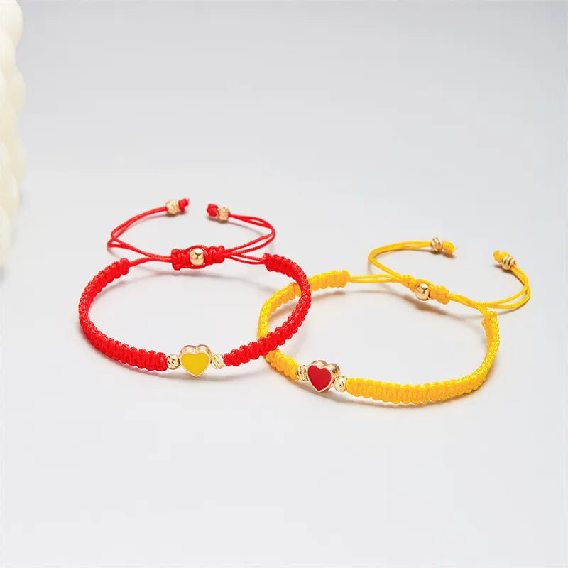 Heart-Shaped Woven Couple Bracelet WEM Support (www.WEM.support)