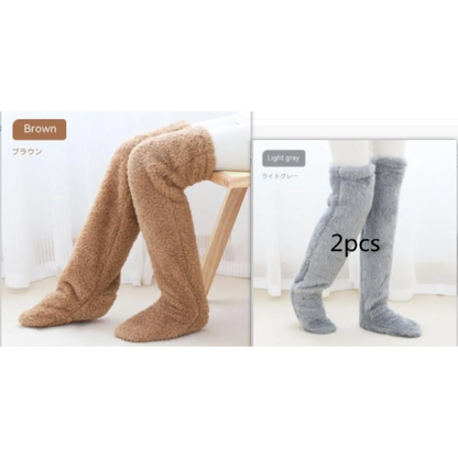 Over Knee High Fuzzy Winter Warm Socks WEM Support (www.WEM.support)