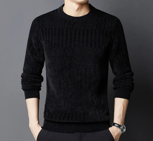 Crew Neck Casual Jacquard Sweater WEM Support (www.WEM.support)