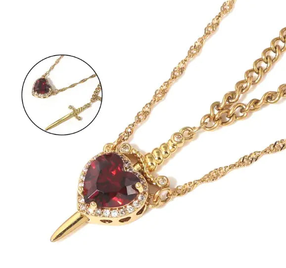 Heart-piercing Couple Necklace WEM Support (www.WEM.support)