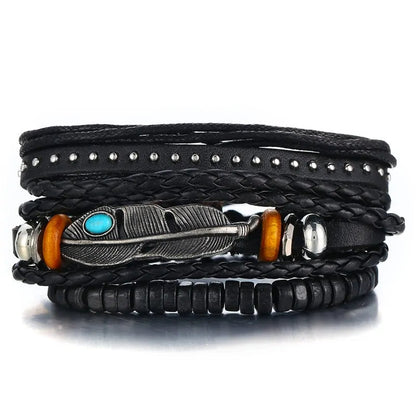 Multilayer Leather Bracelet WEM Support (www.WEM.support)