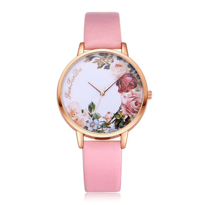 Flower Pattern Thin Strap Watch HejK.com
