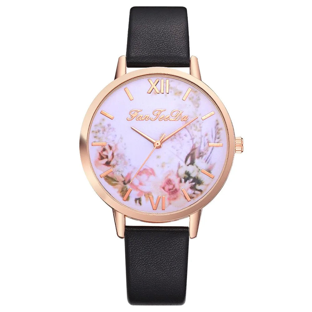 Tan Strap Floral Bee Watch WEM Support (www.WEM.support)