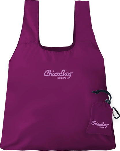 ChicoBag Original Compacta Bolsa Reutilizable para Compras con Bolsillo Adjunto y Clip de Mosquetón | Perfecta para Compras, Viajes y Organización | Bolsa Plegable Consciente del Medio Ambiente | Boysenberry (Paquete de 1) HejK.com Marketplace LLC