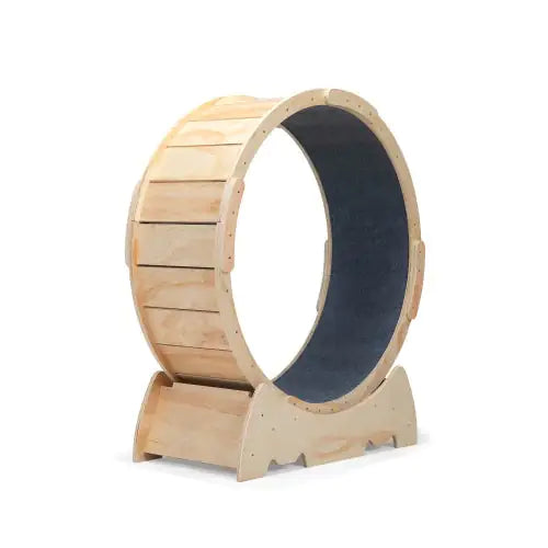 The Large Cat Running Wheel Is Suitable For Indoor Cats, Sturdy, Quiet And Lightweight, With Natural Wood Color WEM Support (www.WEM.support)