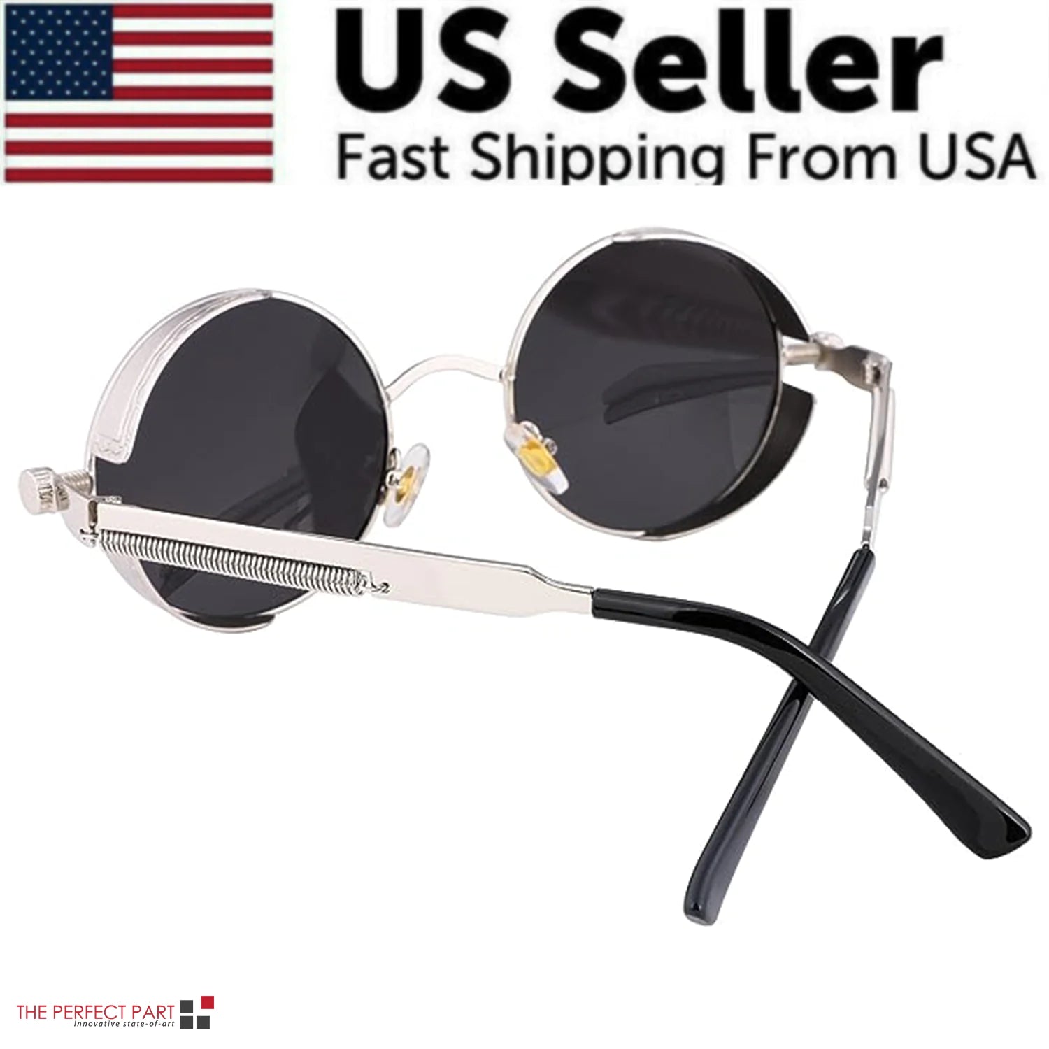 Retro Round Polarized Sunglasses Men Women Vintage Gothic Steampunk Glasses WEM Support (www.WEM.support)