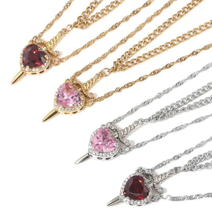 Heart-piercing Couple Necklace WEM Support (www.WEM.support)